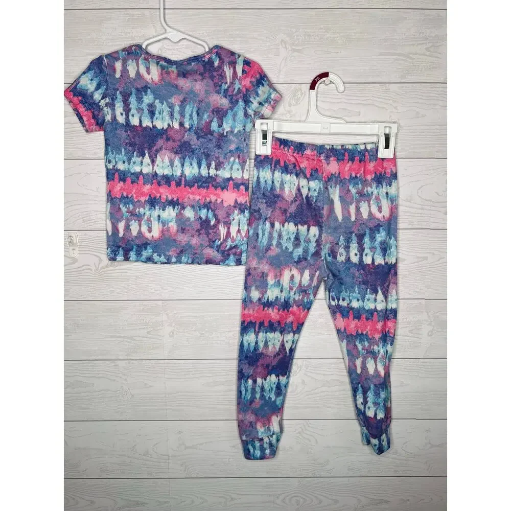 dELiA*s Girls Y2K Style Colorful Tie-Dye Lounge Pajama Set 2 Piece size 5/6